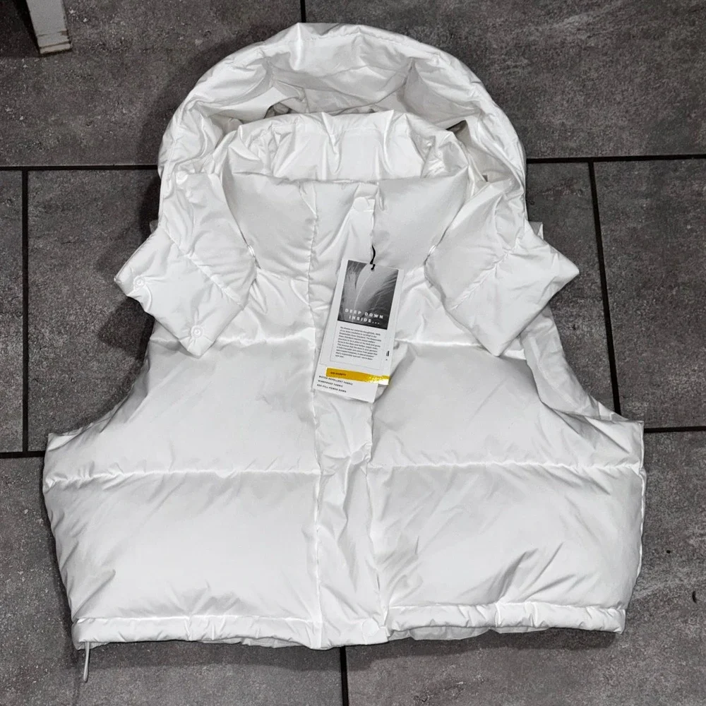 Lululemon Wunder Puff Super-Cropped Vest Womens 12 White NEW LW4CB9S Down Puffer